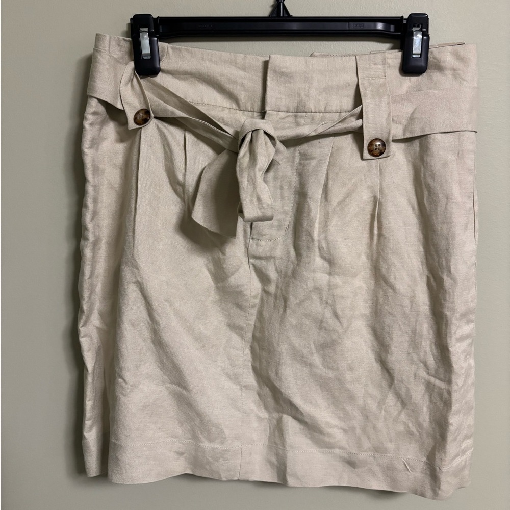 Banana Republic New Women's Belted Short Linen Blend Lined Skirt Size 6 Small